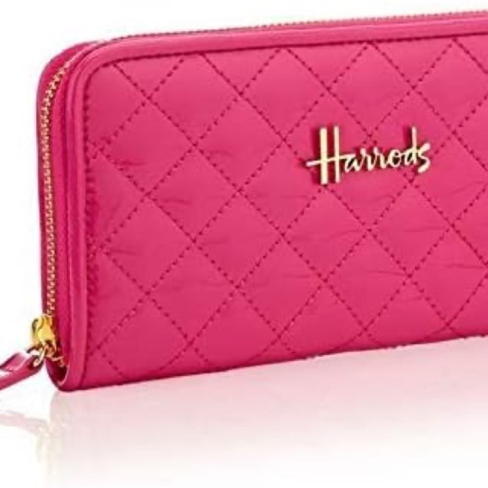 Harrods Bright Pink Quilted Wallet